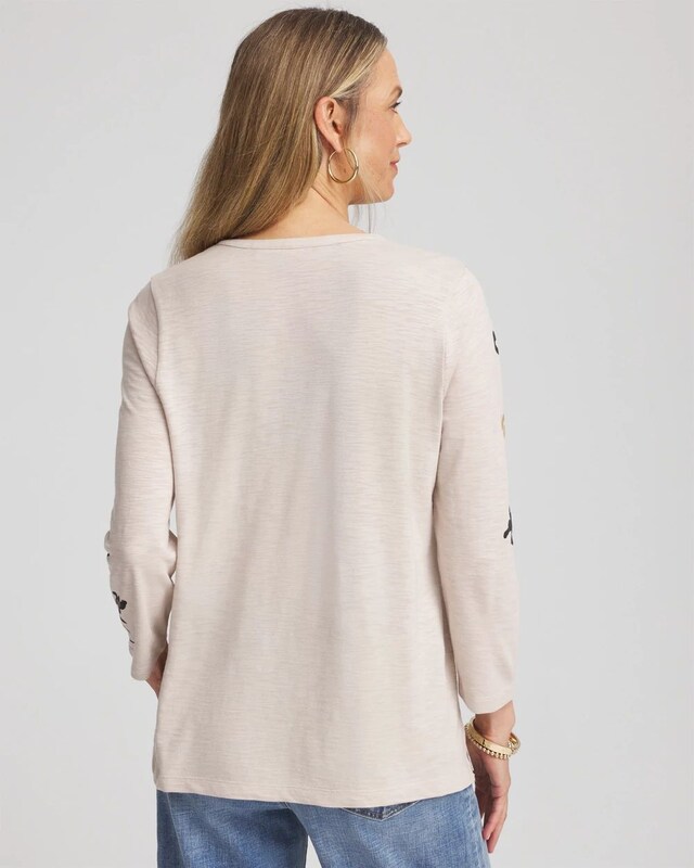 Paisley Cotton-Slub Splitneck Henley - image 3